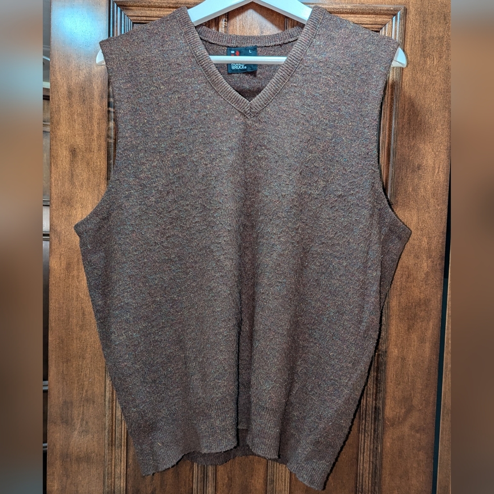 Vintage Brown Wool Sweater Vest